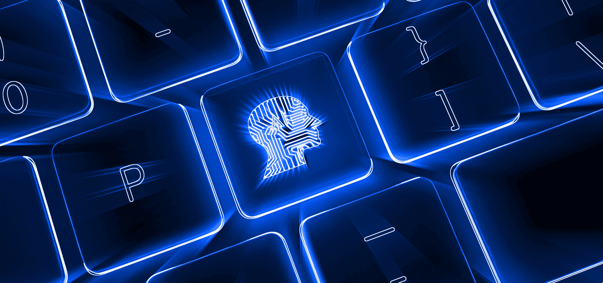 AI avatar on a keyboard